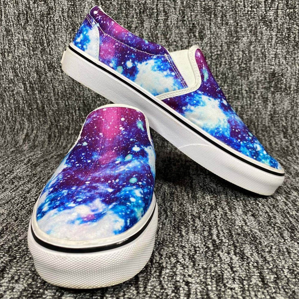 RAAD Shop Cosmic Galaxy Slip On Shoes Women 10 Men 8 Space Nebula Canvas Sneaker